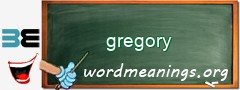 WordMeaning blackboard for gregory